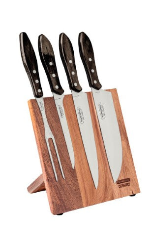 Churrasco Barbecue Knife Block 5 Piece - Brown - Tramontina