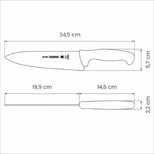 Professional Master Black Cooks Knife 8", 20cm - Tramontina