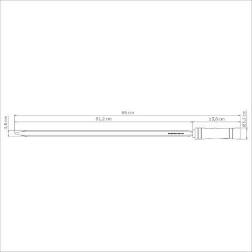 Heavy Duty Stainless Steel Skewer Wood Handle 65cm - Tramontina