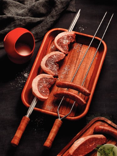 Heavy Duty Stainless Steel Skewer Wood Handle 95cm - Tramontina