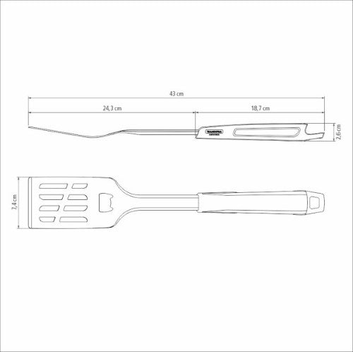 Churrasco Black Barbecue Spatula 43cm - Tramontina