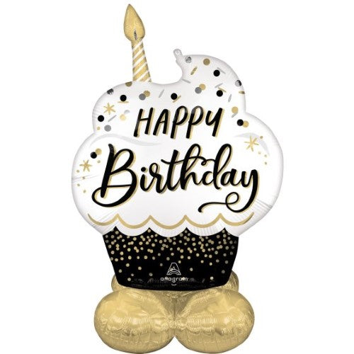 CI: AirLoonz Black- Silver & Gold Birthday Wishes