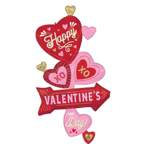 Giant Multi-Balloon Retro Valentine's Day Arrow Q12