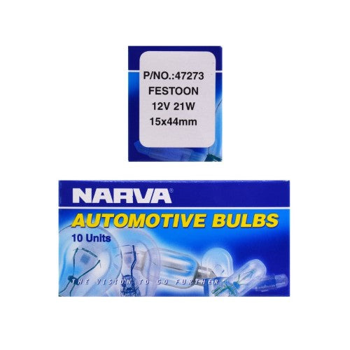 Narva - Globe 12v 21w 15x44mm Festoon Pk10