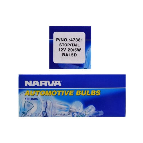 Narva - Globe 12v 20/5w Ba15 Stop/Tail Pk10