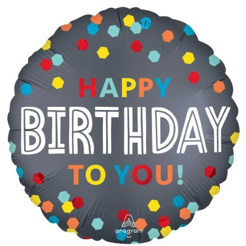 45cm Standard Satin XL Satin Confetti Burst Birthday