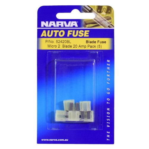 20 Amp Yellow Micro 2 Blade Fuse (Blister Pack Of 5)