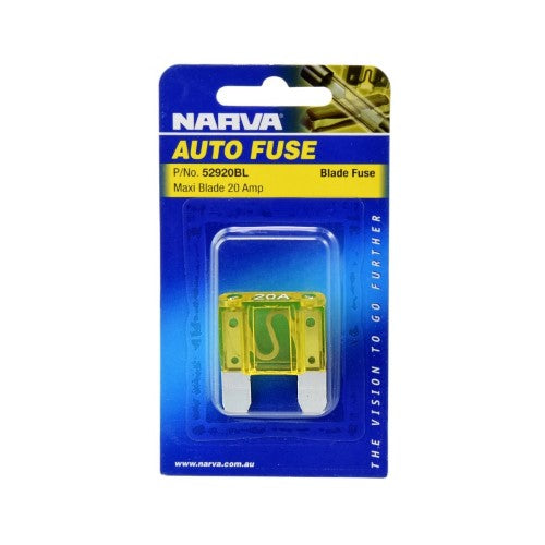 Maxi Blade Fuse - 20 Amp Yellow (Blister Pack Of 1)