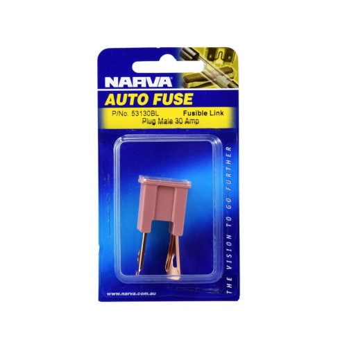 Male Plug In Fusible Link - 30 Amp Pink (Blister Pack Of 1)