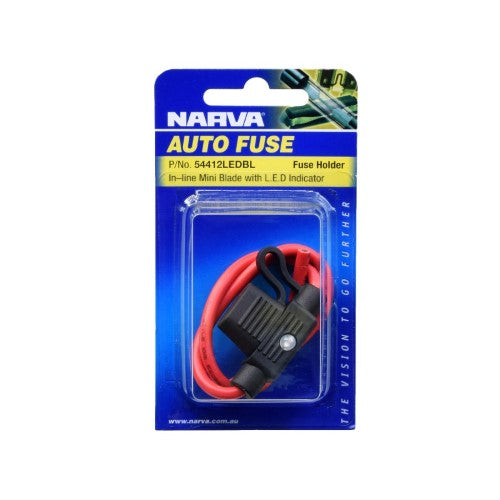 In-Line Mini Blade Fuse Holder With Waterproof Cap & L.E.D Indicator