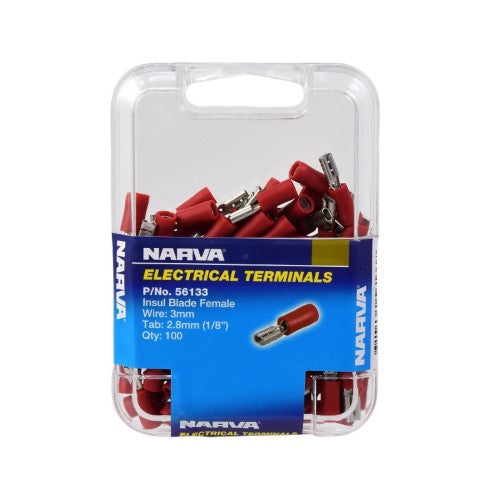 Female Blade Terminal - 2.8 X 0.8mm (Red - 100 Pack)