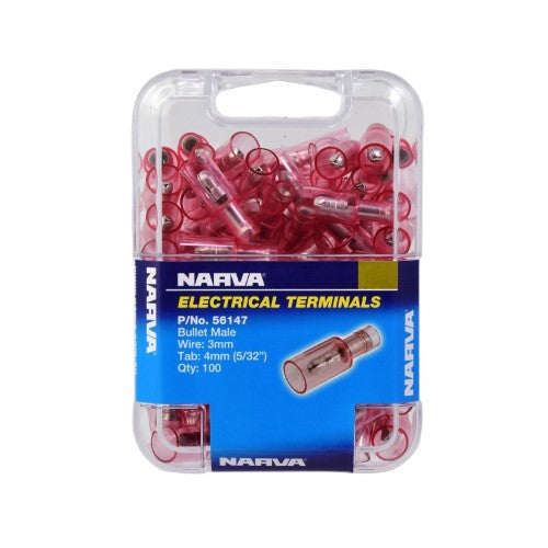 Male Bullet Terminal - 4.0mm (Red - 100 Pack) (56147)