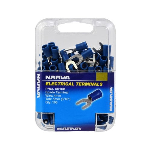Spade Terminal - 5.0mm (Blue - 100 Pack)
