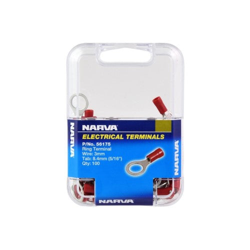 Ring Terminal - 8.4mm (Red - 100 Pack)