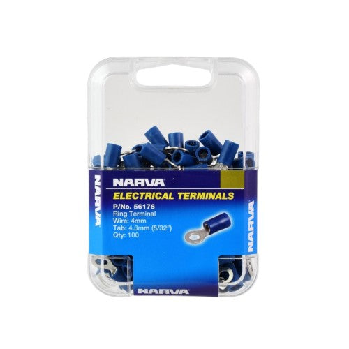 Ring Terminal - 4.3mm (Blue - 100 Pack)