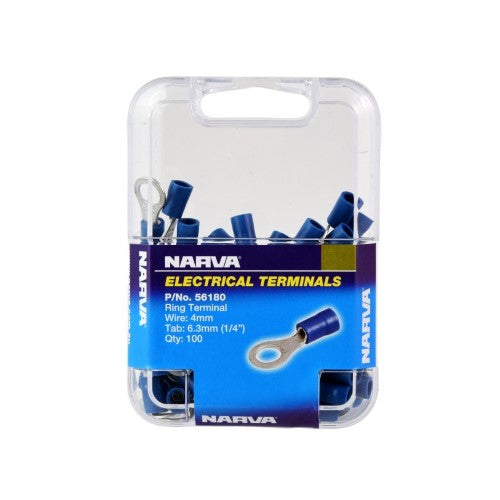 Ring Terminal - 6.3mm (Blue - 100 Pack)