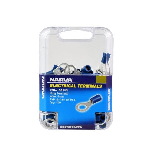 Ring Terminal - 8.4mm (Blue - 100 Pack)
