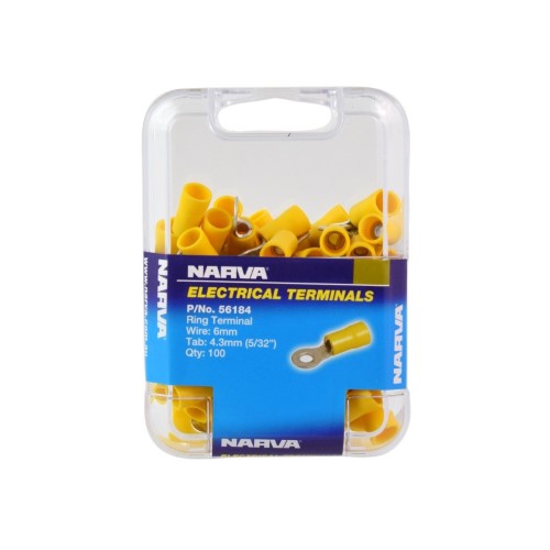 Ring Terminal - 4.3mm (Yellow - 100 Pack)
