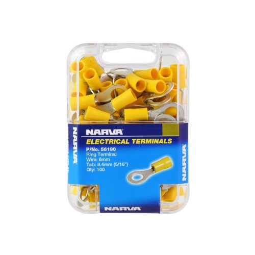 Ring Terminal - 8.4mm (Yellow - 100 Pack)