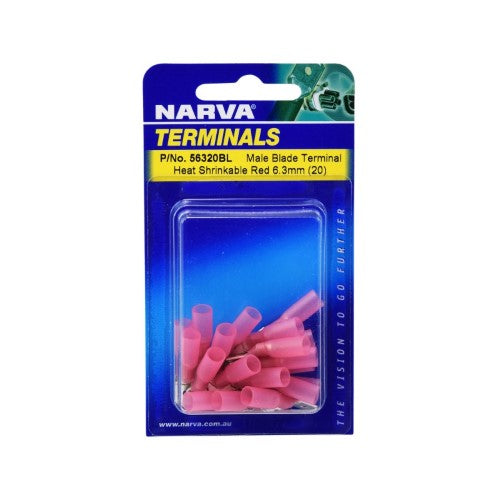 6.3 X 0.8MM ADHESIVE LINED MALE BLADE TERMINAL RED