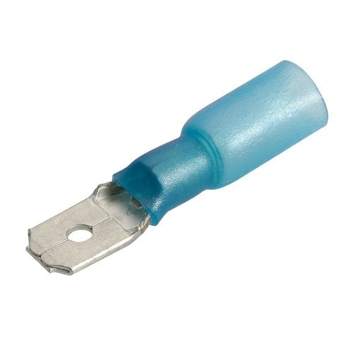 6.3 X 0.8MM ADHESIVE LINED MALE BLADE TERMINAL BLUE
