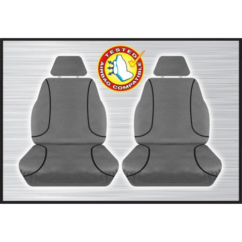 GREY CANVAS FRONT SEAT COVER PAIR - HILUX SR & SR5