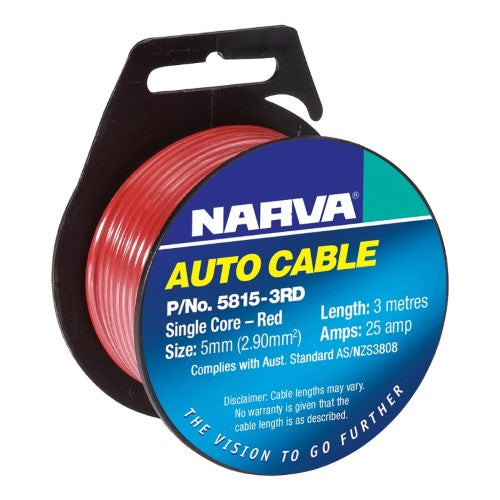 Narva - Single Core 5mm 36a 3m Red