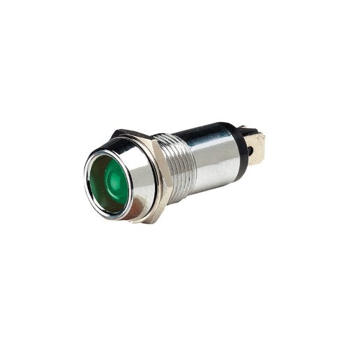 24 Volt Chrome Pilot Lamp With Green Led