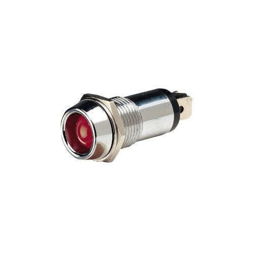 24 Volt Chrome Pilot Lamp With Red Led