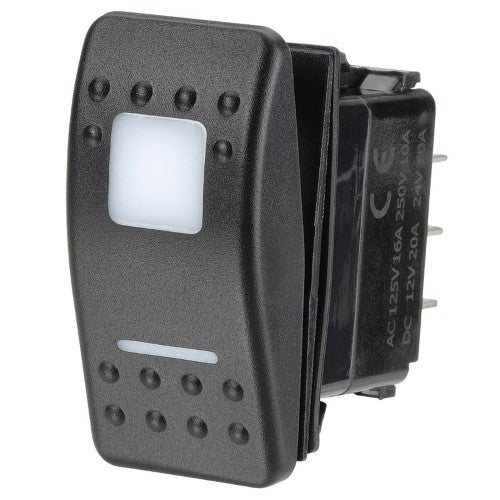12/24v On/Off/On Led Illuminated Sealed Rocker Switch (Blue) - NARVA