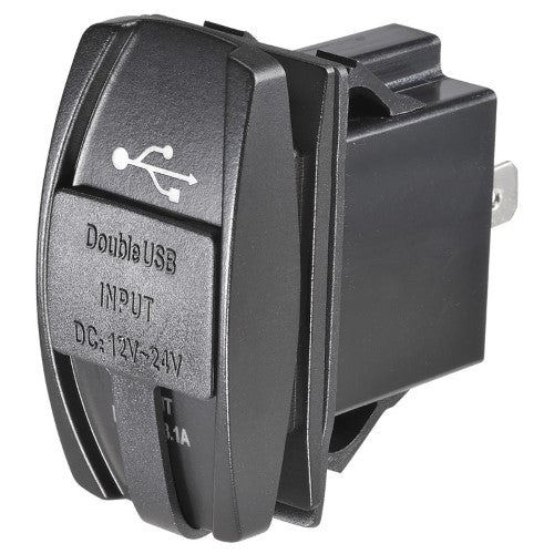 12 / 24v Dual Usb Led Illuminated Socket (Blue)