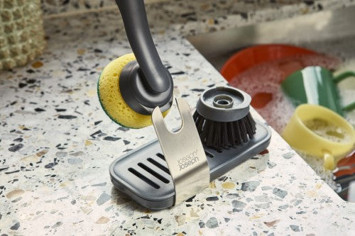 SinkTech Soap-Dispensing Palm Brush with Large Storage Stand - Joseph Joseph