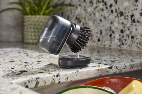 SinkTech Soap-Dispensing Palm Brush with Storage Stand - Joseph Joseph