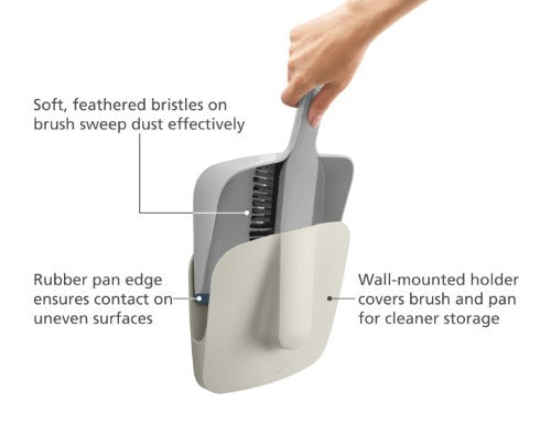 CleanTech wall-mounted dustpan & brush - Joseph Joseph