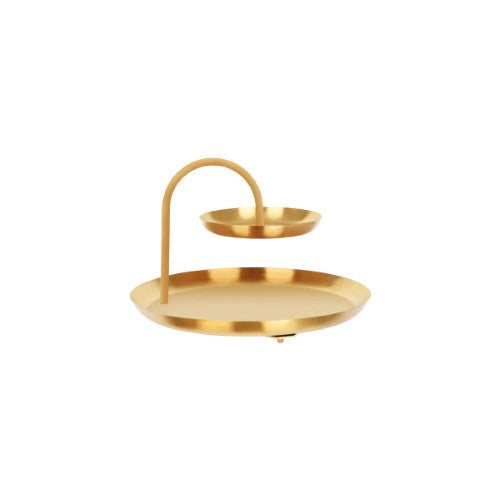 Round Seafood Stand 2-Tier Brass / Iron 365x255mm - Chef Inox