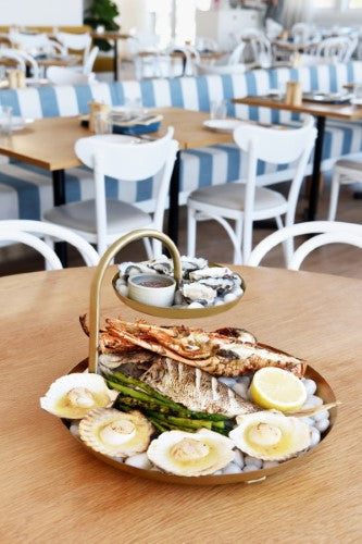 Round Seafood Stand 2-Tier Brass / Iron 365x255mm - Chef Inox