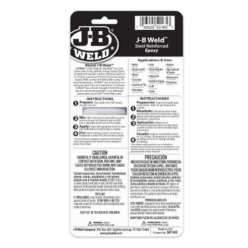 Cold Weld Steel Epoxy Syringe 25Ml -JB WELD