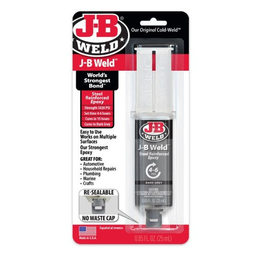 Cold Weld Steel Epoxy Syringe 25Ml -JB WELD