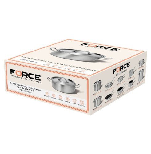 Low Casserole with Lid 260x85mm / 4.5Lt - Force Cookware