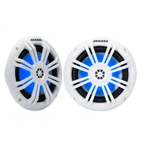 6.5IN WHITE 150W COAXIAL MARINE SPEAKER - PAIR - KICKER
