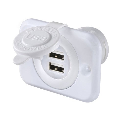 Dual Usb Socket F/Mount White Bl