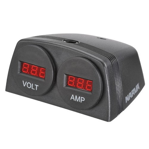 Heavy-Duty Surface Mount 12 / 24v Dc Led Volt And Amp Meters