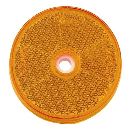 Retro Reflector With Central Fixing Hole (Amber)