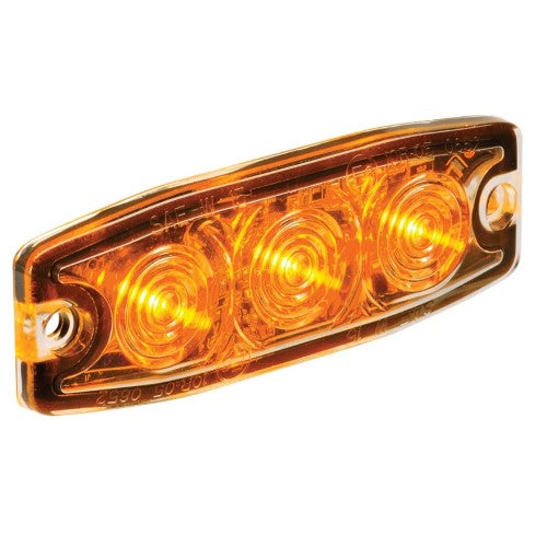 High Powered Low Profile L.E.D Warning Light (Amber) - 3 X 1 Watt L.E.Ds