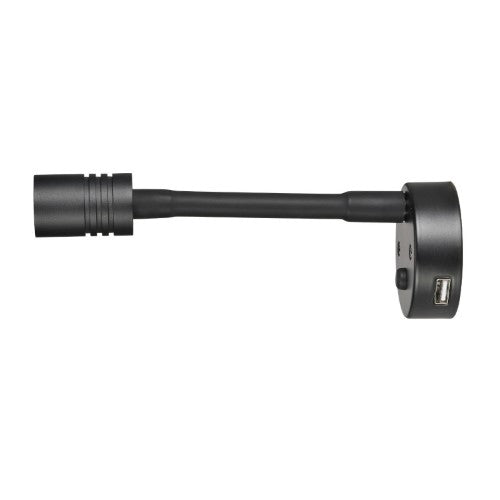 12V INTERIOR LAMP W TOUCH SWITCH AND 2A USB SOCKET BLACK