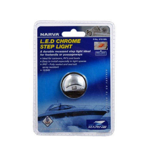 12/24v Chrome Step Light Red - Narva