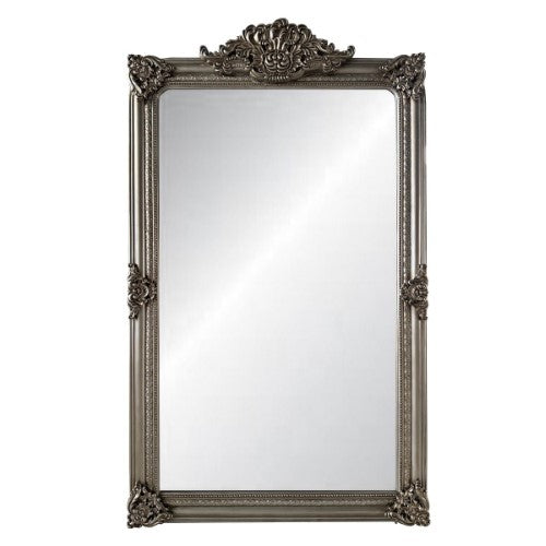Ornate Bevelled Mirror - Antique Silver