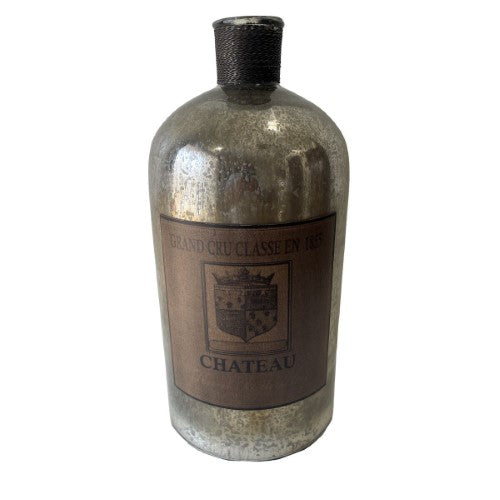 French Chateau Antique Vase - Rustic Antique Silver - 45cm