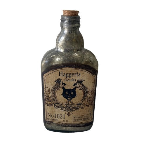 French Chateau Antique Medicine Bottle - Rustic Antique Silver - 20cm