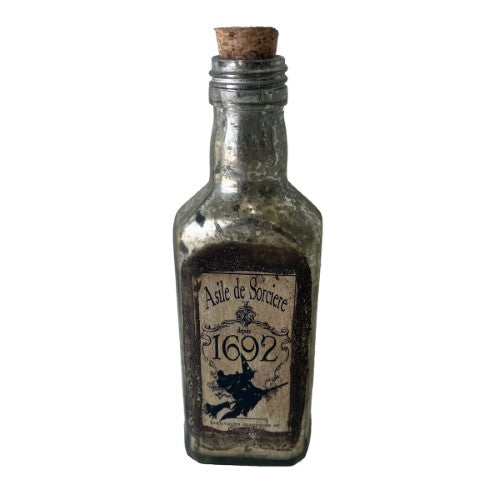 French Chateau Antique Medicine Bottle - Rustic Antique Silver - 15cm